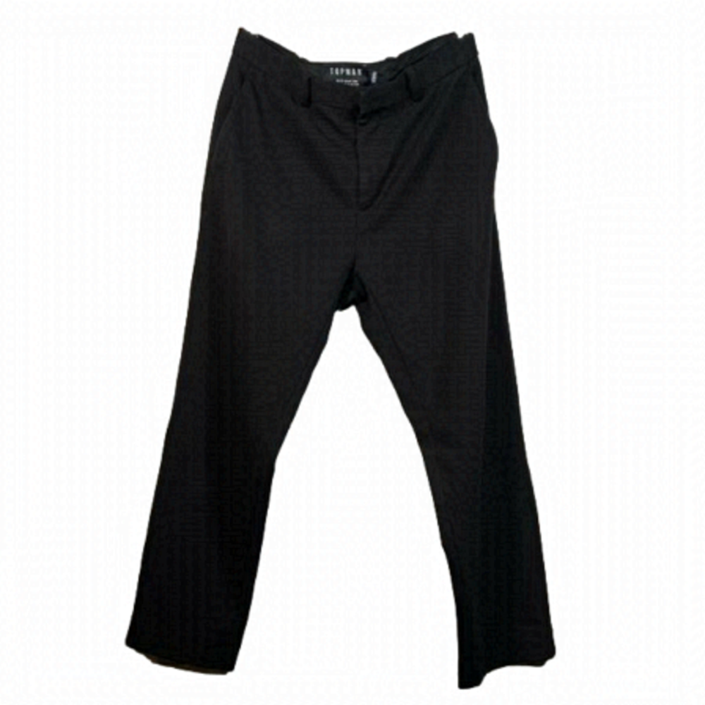 🎇TOP Man Black Skinny Cropped Trousers Size 32